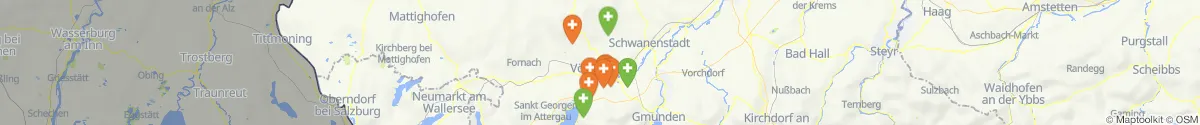 Kartenansicht für Apotheken-Notdienste in der Nähe von Ungenach (Vöcklabruck, Oberösterreich)